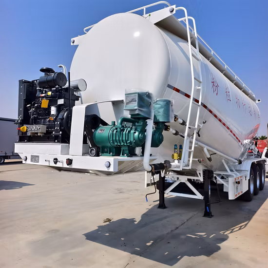 3 axes 40 mètre cube 40ton 50ton remorque pétrolier de ciment en vrac